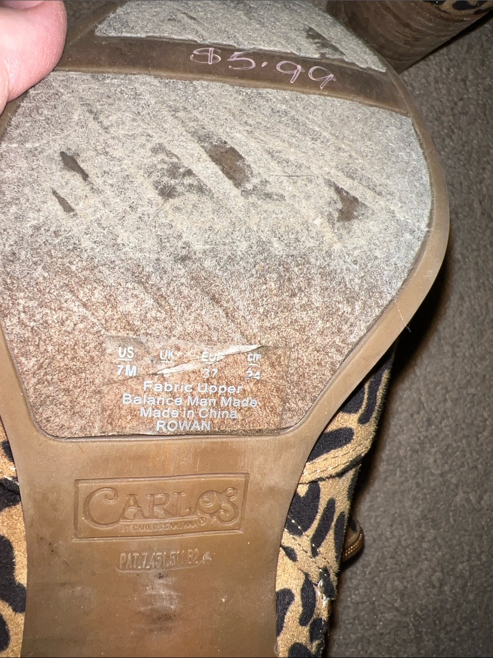 Carlos Santana Leopard Print Ankle Boots - Tan and Black - Picture 4 of 13